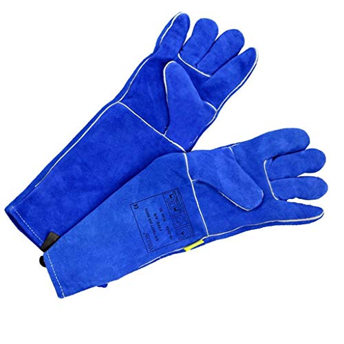 détail ZIYEYE 2 Paires de Gants de Protection en Cuir de Vache pour la Protection du Travail de Barbecue