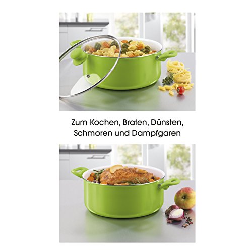 BRATmaxx Dampfgartopf 5in1 28cm limegreen ( Für Alle Herdarten Geeignet, Spülmaschinengeeignet ) - 6