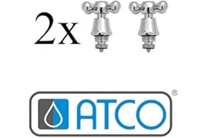 ATCO® Set Nostalgiegriff Nostalgie Kreuzgriffe Waschtischarmatur Wasserhahn Retro 1/2" Oberteile