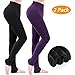Produktbild 2 Stück Winter Warme Leggings, Frauen Hoch Taillierte Samt Elastische Strumpfhose Hosen, Dicke Samt Gefüttert Thermische Dehnbare Leggings Strümpfe Hosen für Mädchen
