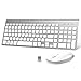 Price comparison product image FENIFOX Wireless Keyboard and Mouse,2.4G USB Slim QWERTY UK Compact Quiet Ergonomic,For Computer PC Laptop TV Tablet Windows mac imac,Silver White