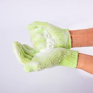 6 Pairs Double Sided Exfoliating Gloves Body Scrubbing Glove Bath Scrubs for Shower, 6 Colors - Image 7