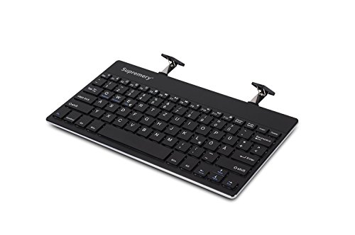 Supremery Bluetooth Tastatur Keyboard mit eingebauter Standfunktion (schnurlos) für MAC OS, Windows 10/ 8/ 7, IOS 9 / 8, Android (QWERTZ, deutsches Tastaturlayout) - 4