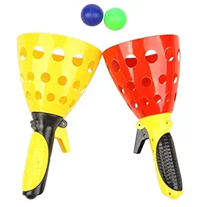 JS Products Prime Basketball Pair Children Throwing and Catching for Kids The Ball Set Parent-Child Interactive Catch Ball Toy Indoor Outdoor Sports Games Toys - Multicoloured