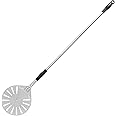 Pizza Peel 9-Inch(23cm) Aluminum Round perforated Turning Pizza paddle Oven Accessories ,With Non-Slip Heat Resistant Handle,Long Handle 47-Inch(120cm)Detachable,for Making Homemade Pizza Bread