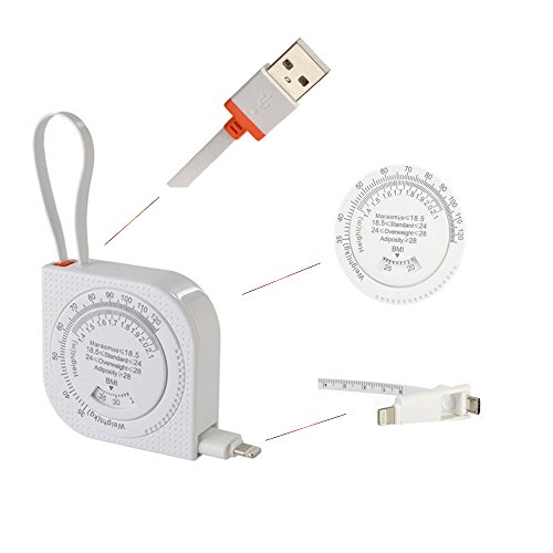 Multifunktions Aufladekabel, Blueidea® 2 in 1 Maßband USB Kabel, Micro USB + 8 Pin Ladekabel Kabel Datenkabel für iPhone & Android Smartphone, iPhone 6S / 6 Plus, OnePlus, Samsung, Sony, Huawei, usw - 9