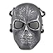 Produktbild YeahiBaby Halloween Masken Schädel CS Airsoft Maske Staub Masken mit Metallgitter Augenschutz (Silber Schwarz)