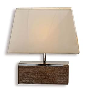Lampe Tischlampe / Tischleuchte aus Holz und Metall 40cm hoch - Design