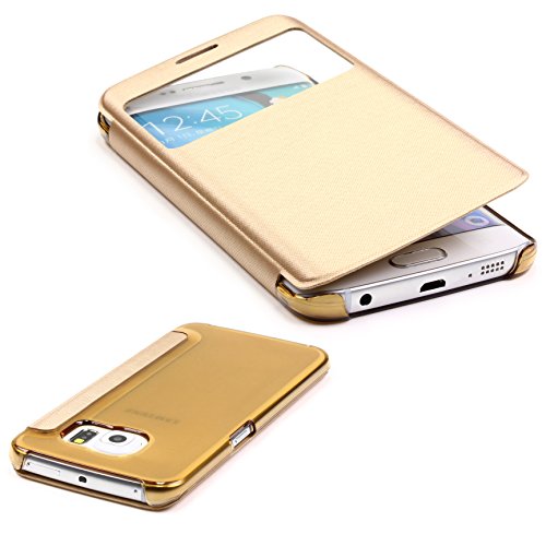 URCOVER Samsung Galaxy S6 Edge Carcasa Protectora Plastico TPU en Champa a Oro Funda con Ventana Flip Case Wallet Cover Estuche Smartphone reviews URCOVER Samsung Galaxy S6 Edge Carcasa Protectora Plastico TPU en Champa a Oro Funda con Ventana Flip Case Wallet Cover Estuche Smartphone