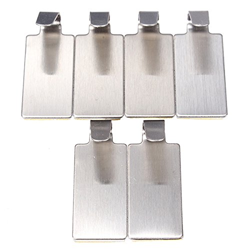 6Pcs Edelstahl Adhesive KleiderbŸgelhaken WandtŸrhaken Bad Handtuchhalter - 2