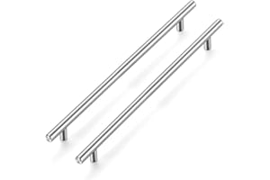 Ravinte 10 Stück Silber Möbelgriffe T Bar Griffe für Küchenschränke 256mm Lochzentrum Schrankgriffe Griffe Rostfreier Edelstahl Möbel Türgriffe