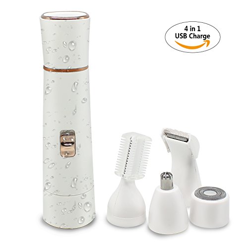 Rasoio Elettrico da Donna, SUPTEMPO Indolore USB ricaricabile Rasoio peli per Viso, Naso, Sopracciglia, zona bikini, braccio e gamba