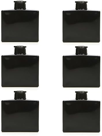 Hosley's Set of 6 Black Glass Vase / Bottle - 35ml Ideal Gift for Use with Essential Oils, Hosley Replacement Diffusers &amp; Hosley Reed Sticks, Diy, Crafts. Spa, Meditation, reiki
