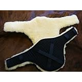 Echt Lammfell Bauchgurtschoner Gurtschoner Gurtunterlage für Latzgurt, Stollengurt, Springgurt