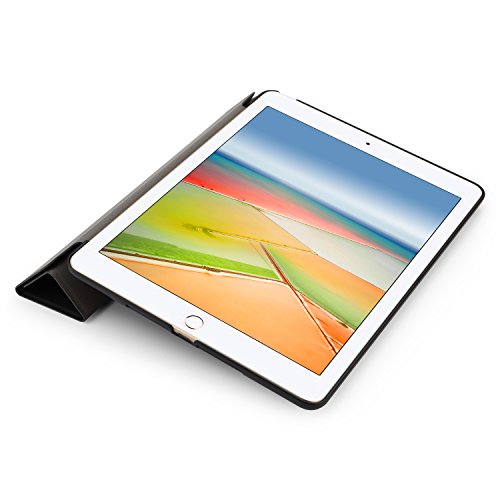 iHarbort® Neues iPad 2017 9,7 Zoll Hülle – Mehrfachwinkel geringes Gewicht PU Leder Tasche Hülle Etui Schutzhülle Ständer Smart Cover für Neues iPad 2017 9,7 Zoll , mit Schlaf / Wach-up-Funktion Schwarz - 4