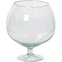 Bougeoir Sur Pied Roger - Verre Transparent Boule 22,5 Cm - Déco Moderne Pour Bougie