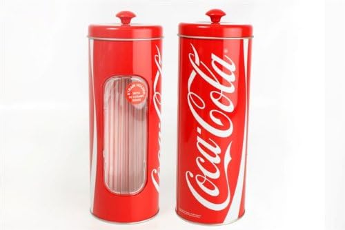 Coca Cola Retro Style Straw Dispenser Holder &amp; 50 Straws Provided by Retro Choice