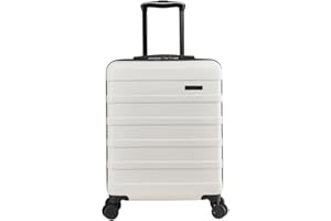 Cabin MAX Anode Carry On Hand Maleta de Equipaje – Ligera, Carcasa Dura, 4 Ruedas, Puerto USB Inteligente, Cerradura de combinación, White, 55 x 40 x 20 cm