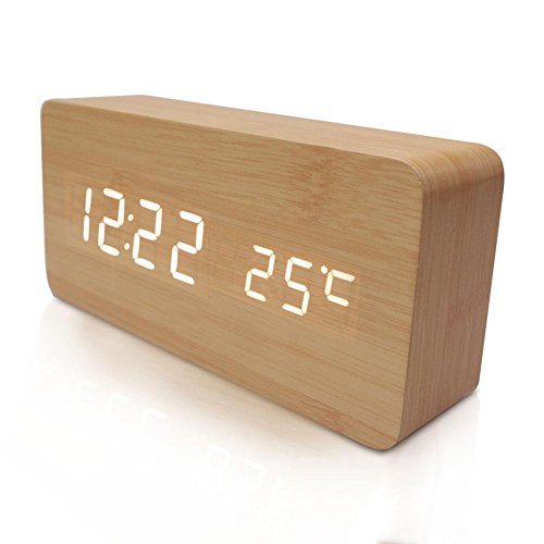 Preisvergleich Produktbild ZHGI Elektronische Kinderzimmer Schlafzimmer Wecker, Student kreative, nette ruhige Zimmer helle, elegante, minimalistische Zeichen LED, Gelb