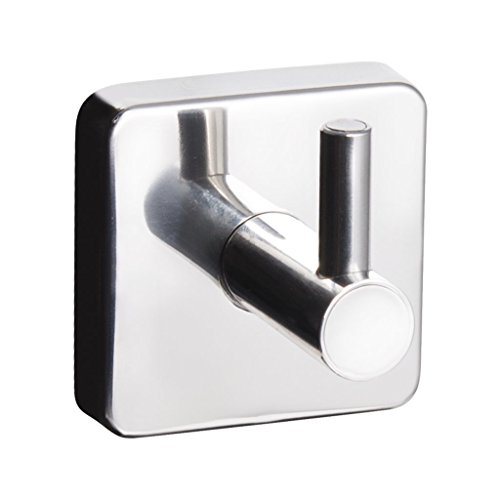 Kapitan Quattro Handtuchhaken Ohne Bohren Quadratischer Stil 18/10 Edelstahl Wandmontage Made in der EU, 20 Jahre Garantie