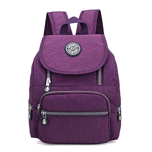 Preisvergleich Produktbild Lässig Gewaschene Nylon Studententasche Outdoor Trend Reiserucksack lila