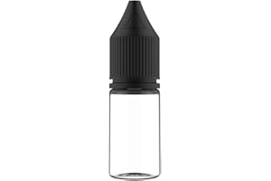 Chubby Gorilla V3 10ml PET Plastic Unicorn Bottles for Liquids, Oils and E-Liquid - Empty Dropper Bottles - 20x 10ml (Clear Bottle, Black Cap)