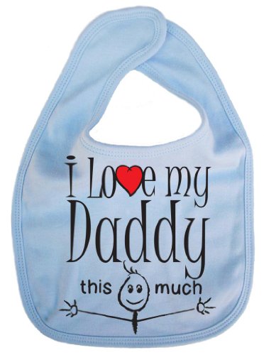 IiE, I love my Daddy this much, Unisex Feeding Bib, Pale Blue