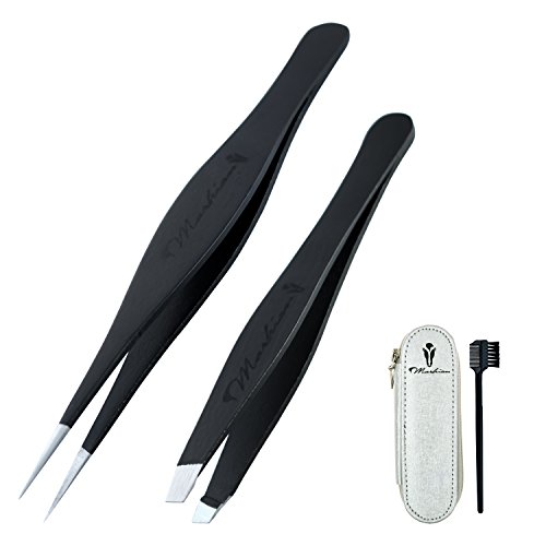 Tweezers set for Smooth Eyebrow and Ingrown Hair Treatment, Maximal Precision Also For Removing Splinters, Ticks and Nose Hair- Order yours now!