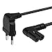 Price comparison product image Hama - Euro Mains Lead, angled on both sides, 1.5 m, black - Black (1 Accessories)