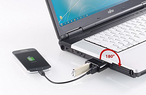 Xystec USB-2.0-Hub mit 3 Ports und microSD-Kartenleser, 180° drehbar - 3
