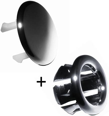 1 Tokyo + 1 Helsinki Superb quality TROVE HOUSE BRAND Bathroom Basin / Sink Overflow Covers Inserts in Chrome Colour (12 designs available)