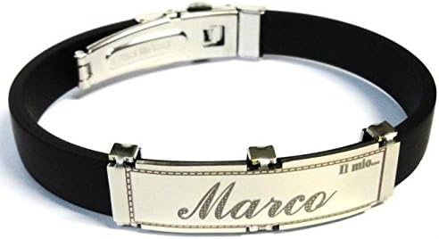 LIVIO CAUCCIU'AND STAINLESS STEEL BRACELET WITH NAME-MY NAME WORKED LASER-IN-BOX-MADE IN ITALY