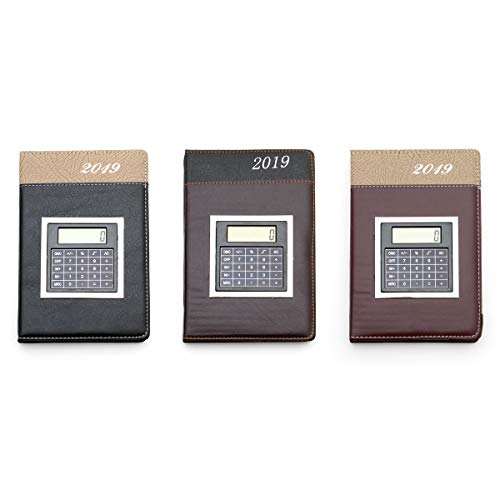 Download Agenda 2019 : A5 Jour par page Agenda avec calculatrice, Executive en cuir élégant marron