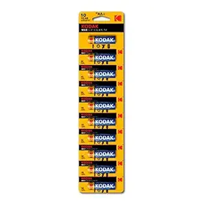 Kodak Max Alkaline Batteries AAx10 AA LR6 1.5V