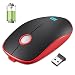 Produktbild ICETEK Kabellose Maus Laptop Optische Maus Gaming Büro Wireless Mouse Drahtlos Schnurlos Wiederaufladbare Maus Geräuschlos Ruhig Schwarz Rot