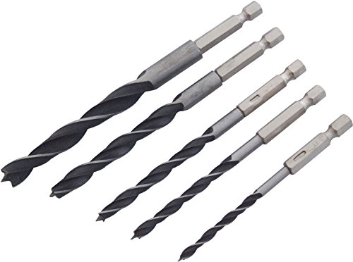 Am-Tech 5 Stück Hex Shank Wood Drill bit Set, F1735