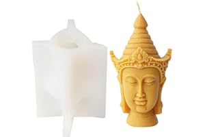 Limtula 3D-Buddha-Kopf-Kerzenform, Silikon, Meditation, Buddha-Kopf Form, Kerzen, kreative Kerzenherstellung, Silikonformen