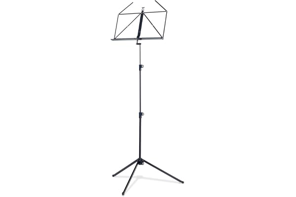 K&M 100/1 Pupitre à musique Noir - Pupitre à musique extensible 62,5 - 124 cm - Tablette à musique pliable, pied métallique pliable