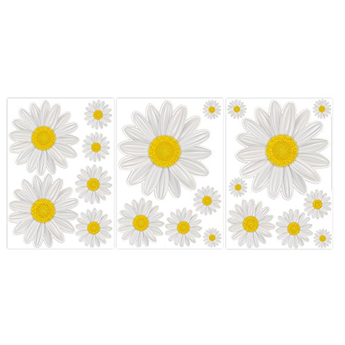 malango® 20 Gänseblümchen Aufkleber im Set für glatte Oberflächen - 5