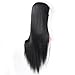Shunwei Virgin Human Hair Yaki Straight Lace Front Wigs for Black Women Natural Color 18 Inch