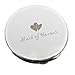 Pretty Silver Finish Engraved Round Compact Mirror for Maid of Honour with Hearts Motif Great Gifts Idea for Wedding