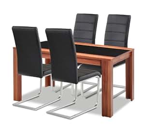 Allegro Esstisch + Stuhlset : 1 x Esstisch Orlando + 4 Freischwinger