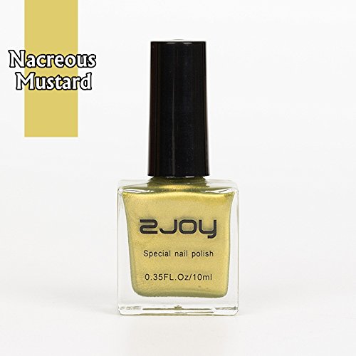 ZJOY Stamping Nail Polish 10ml Stamping Polish Nail Art, Nacreous Mustard