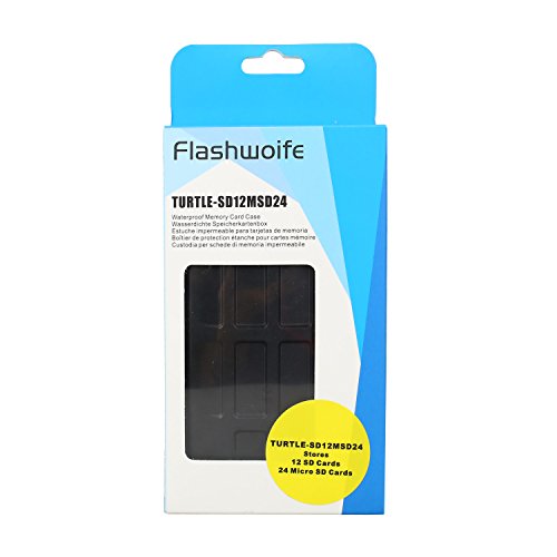 Flashwoife Turtle-SD12MSD24 wasserdichte Speicherkarten Schutzbox für 12 Stück SDHC und 24 Stück MicroSD Cards Case in schwarz + extra feines Mirkofaser (Nanofaser) Reinigungstuch (200 x 200 mm, waschbar) - 9