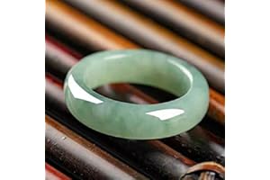 YELLCN Echte Burma Jade Ring Naturstein Heilung Schmuck Frauen Zertifiziert Jadeeit Zubehör Jades Band Ringe Freundin Mom Geschenke (Gem Color : 19mm)
