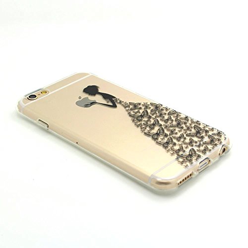 JIAXIUFEN tel  fono caso cubrir volver piel protectora Shell Carcasas Funda para iPhone 6 Plus iPhone 6S Plus - Henna Series Apple Butterfly Girl