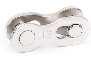 ARVALOLET Cadena de bicicleta con bloqueo de cadena de bicicleta, conector para 8s / 9/10/11/24 velocidades de botón rápido, cadena de articulación, cadena de eslabones de acero plateado reutilizable