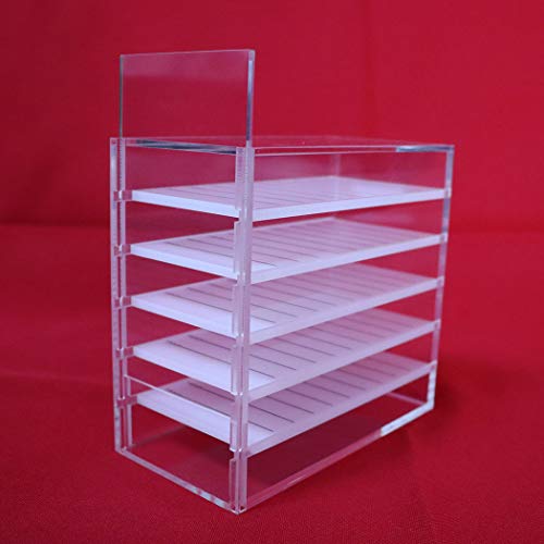 BestwayTech Caja de Organizador de pestañas postizas de acrílico Caja de Maquillaje cosmético Transparente Caja de pestañas de acrílico de Paleta de 5 Capas