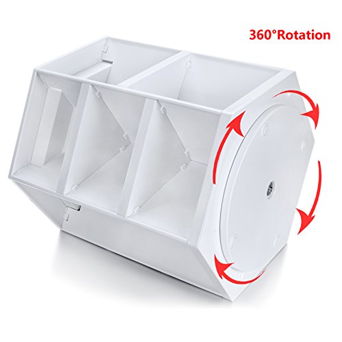 Homdox 360 Grad Drehbare Multifunktionale Kosmetik Ständer Aufbewahrungbox Make up Organizer Aufbewahrungsbehälter Kosmetikregal (Weiß) - 5