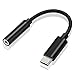 Price comparison product image aceyoon USB C DAC to 3.5mm Aux Adapter Stereo Surround USBC to Audio Headphone Jack Short Type C to 3.5 Female Digital Adaptor compatible for Google Pixel 2/2 XL, Huawei Mate 10 pro, Moto Z, HTC U11